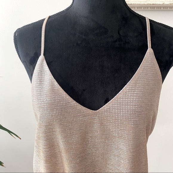 Italian Designer Vicolo Metallic Golden Top Size M - Picture 2 of 6